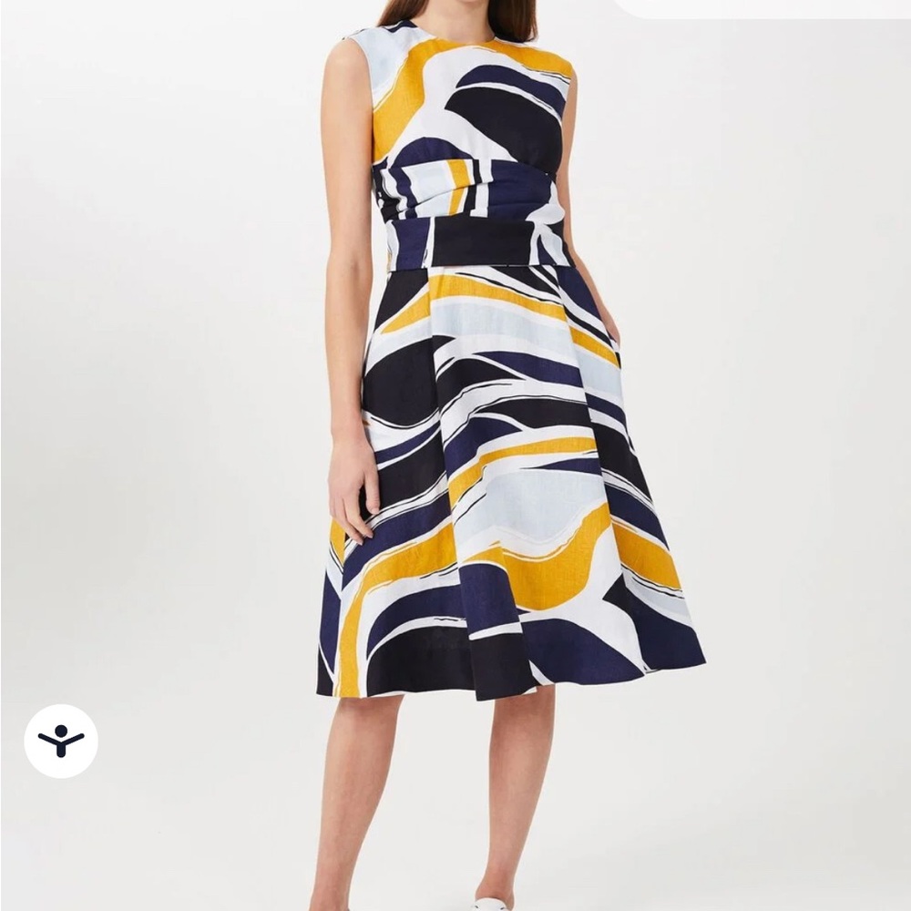 NWT gorgeous Hobbs sleeveless multicolor linen dress